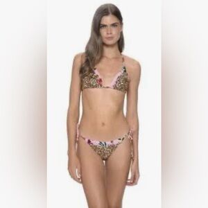 PQ Swim Leopard Print Bikini Set NWT Top Size D Bottom Size Medium
